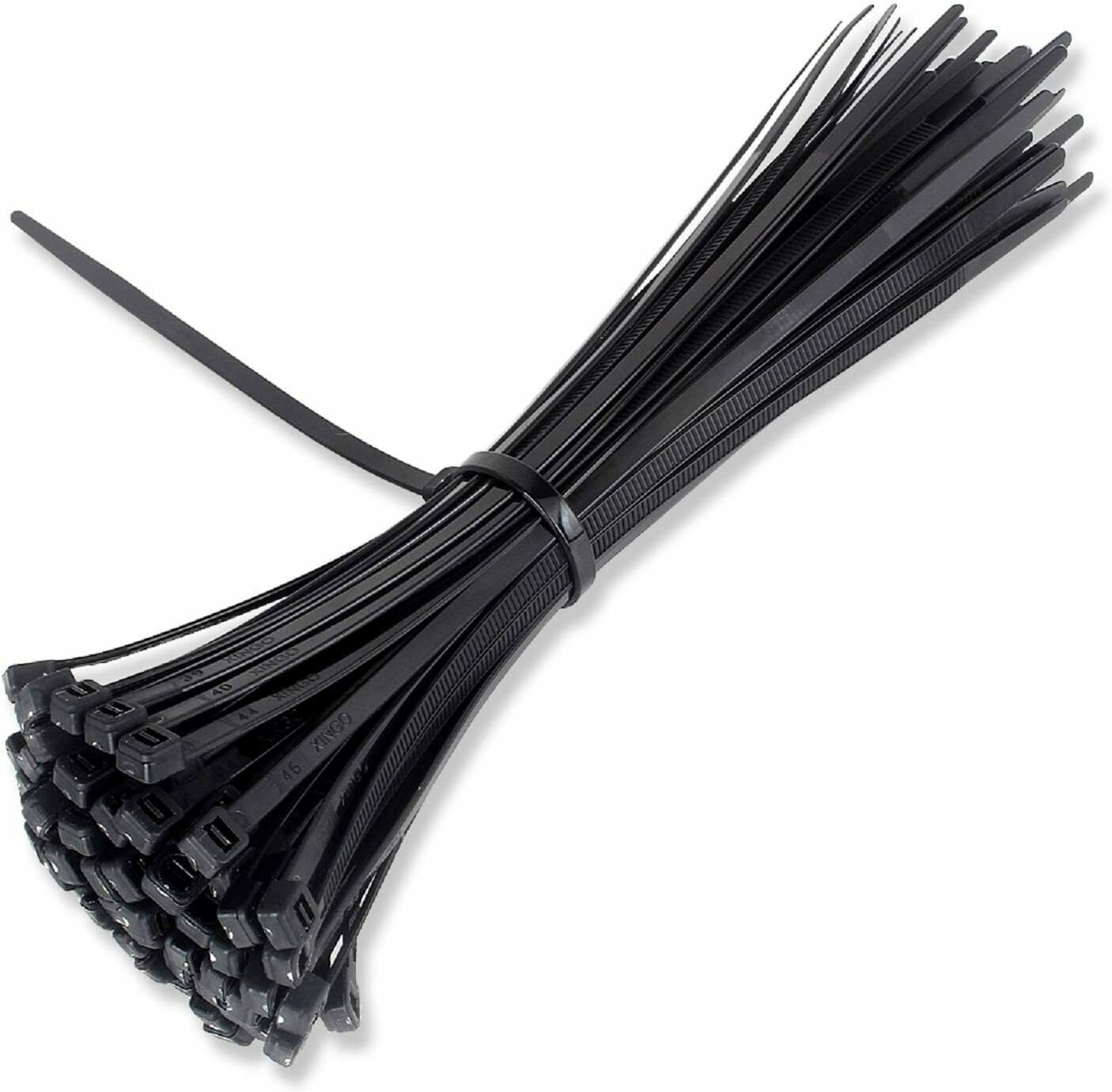 100 Pack of 12 inch Heavy Duty Black Nylon Cable Zip Ties