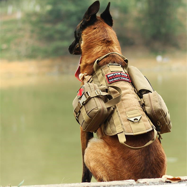 Adjustable Military  Vest Tactical Molle Dog Harness System