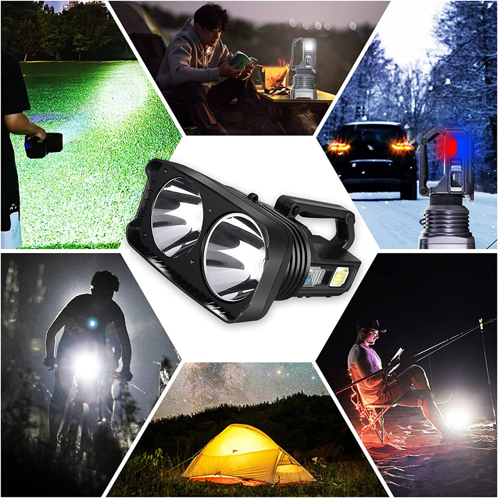 USB 36W Double Headlight 3 Way Function Safety Flashlight