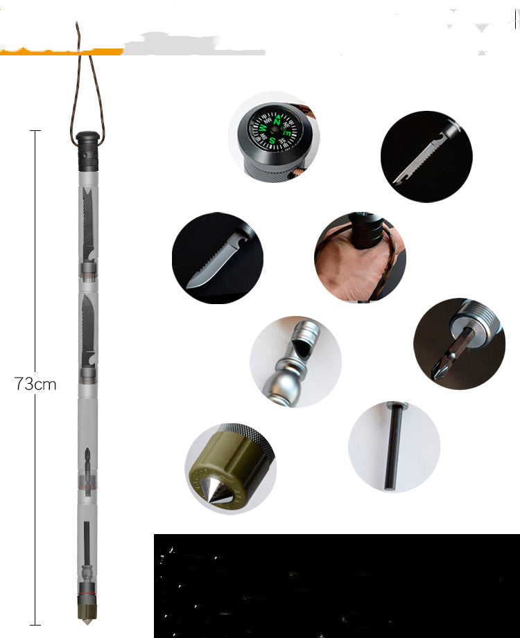 Straight Grip Trekking Pole Cane With Compass