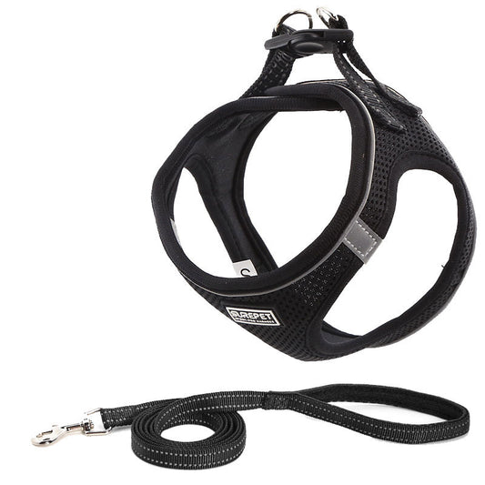 Dog Leash Harness Set Double Reflective Straps & Belts