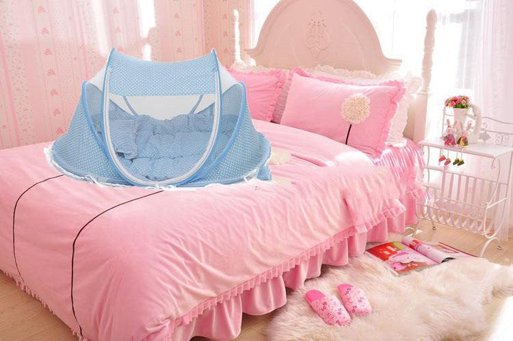 Foldable Baby Bed With Pillow Net 2 piece Set