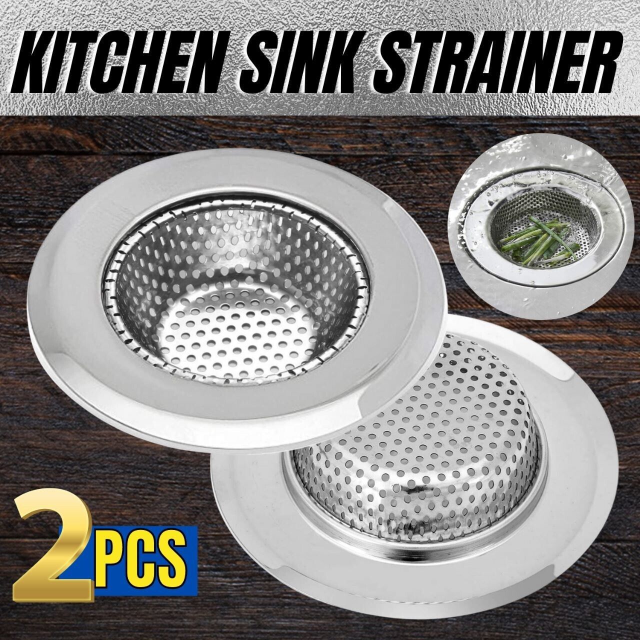 2 Stainless Steel Kitchen Sink Strainer 4.5 Diameter