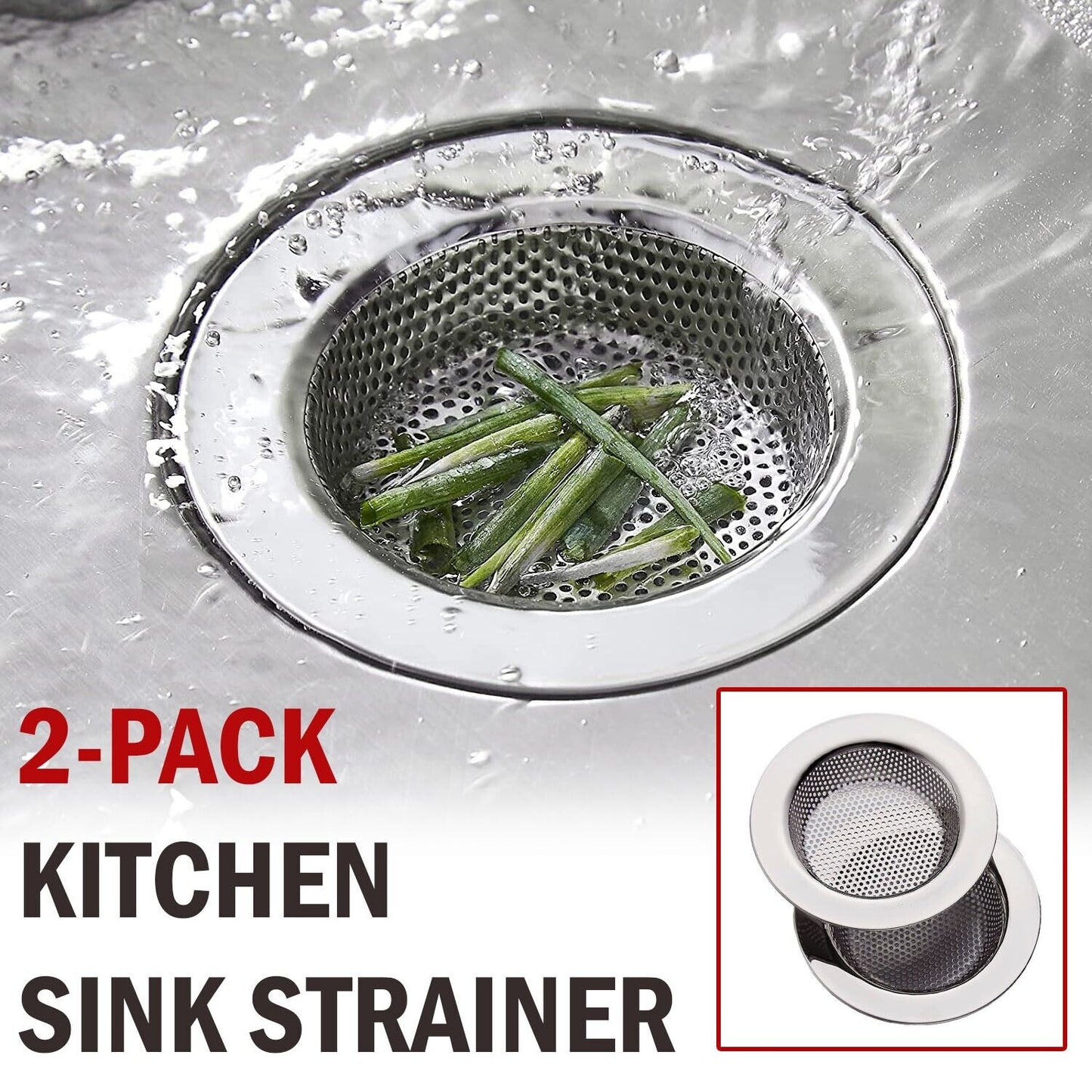 2 Stainless Steel Kitchen Sink Strainer 4.5 Diameter