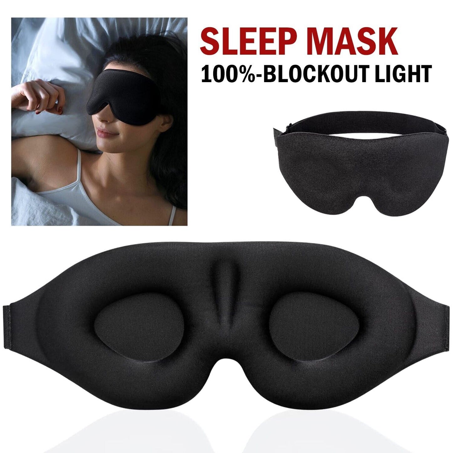 3D Contoured Cup Sleep Mask For Men & Women