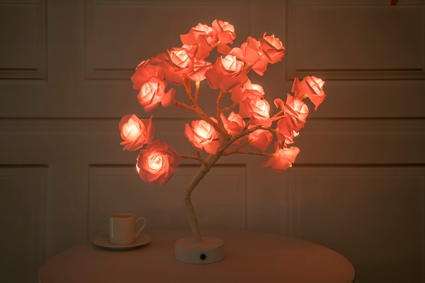 USB Battery Operated LED Bonsai Tree Rose Flower Lamp