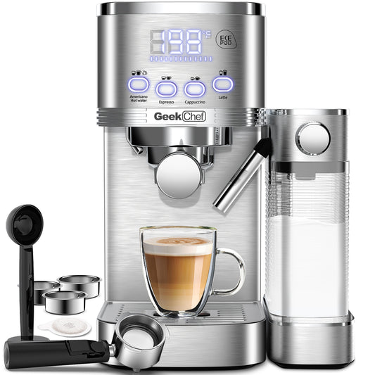Geek Chef Espresso Cappuccino Machine & Auto Milk Frother