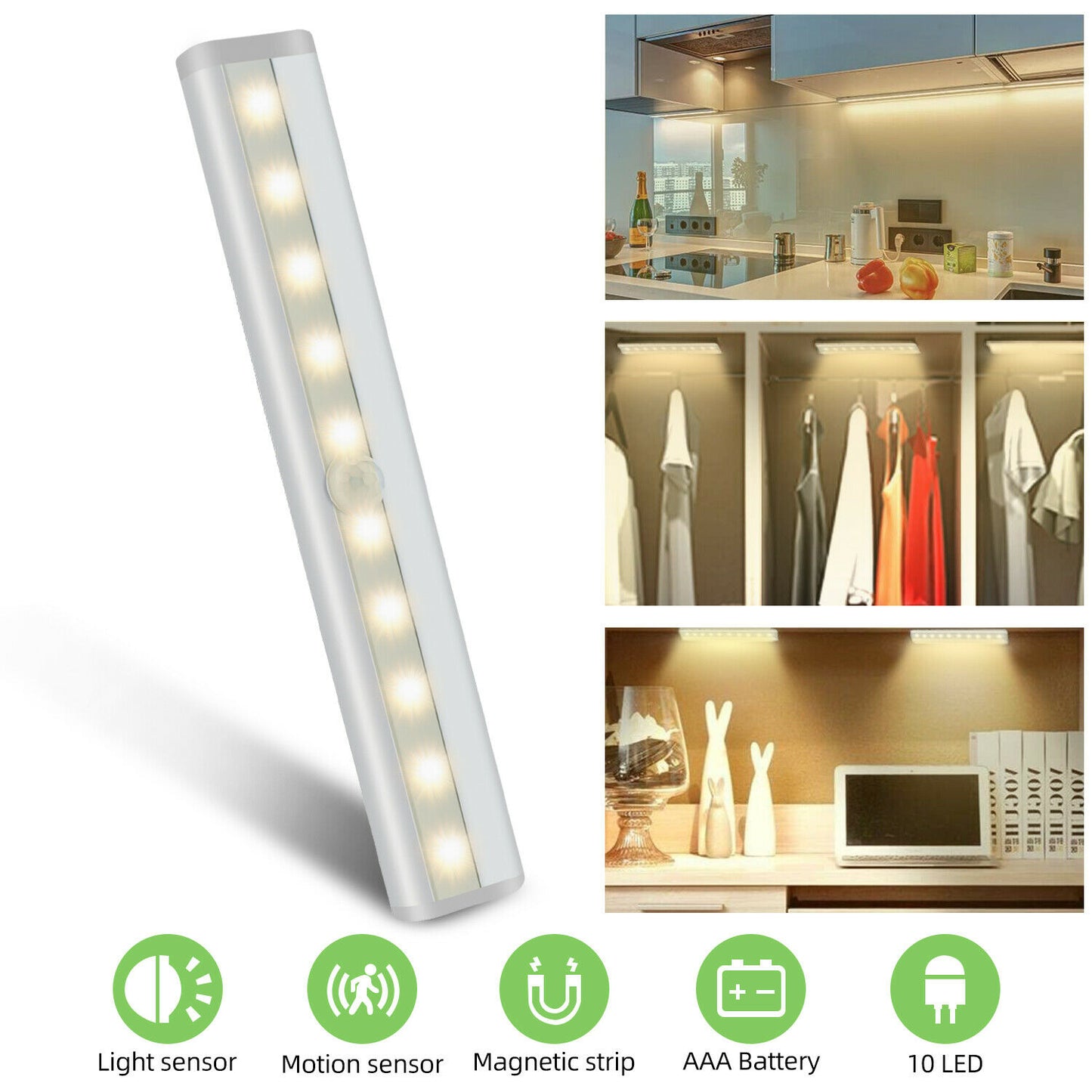 Wireless Motion Sensor LED Light Counter Night Lamp