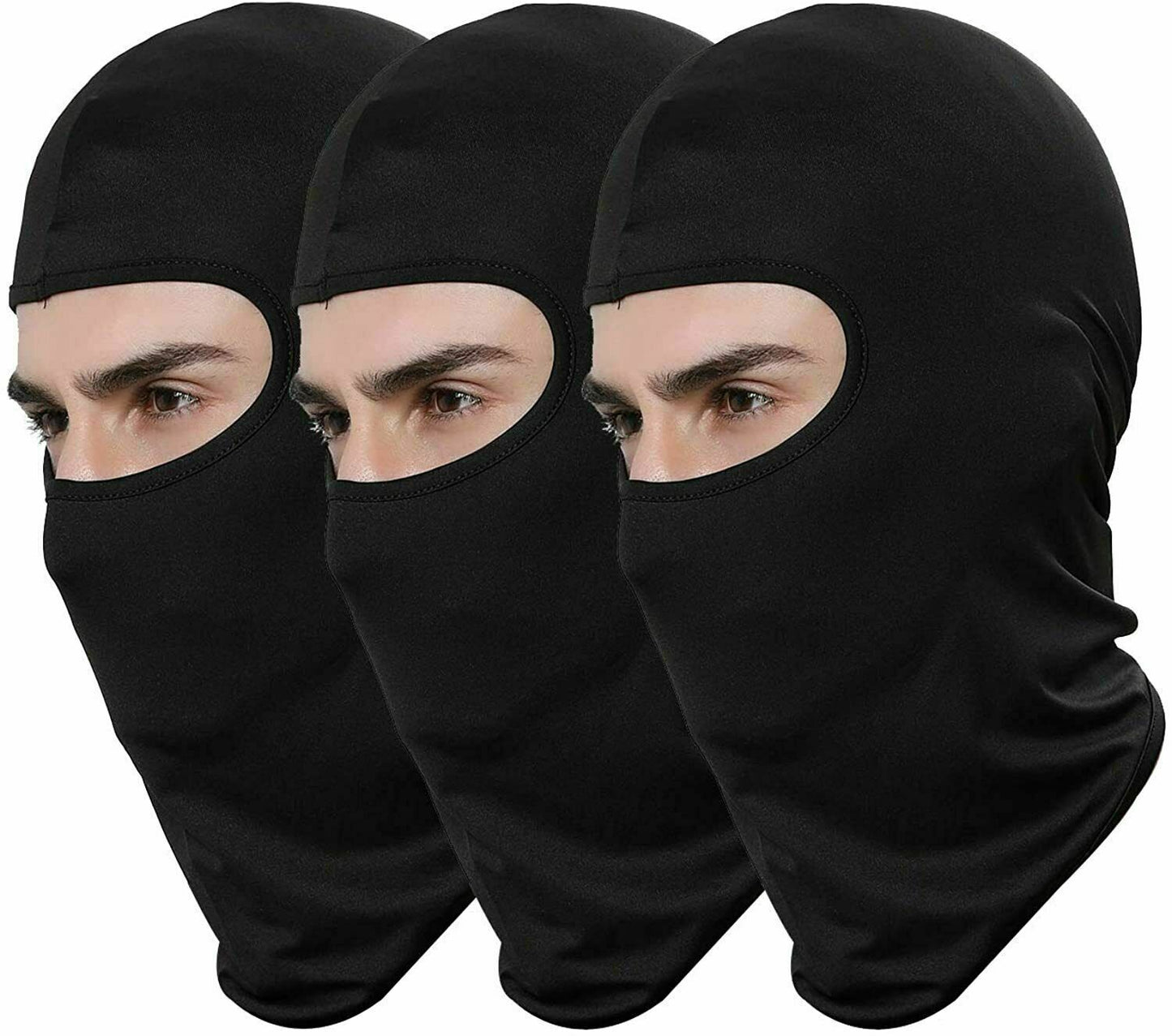 3 Pack Lightweight Black Balaclava Face Mask Warmer