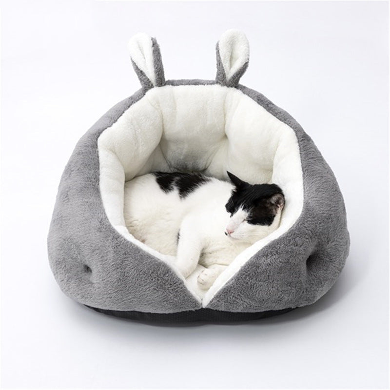 Semi-Closed Cat Dog Rabbit Ears Nest Bed