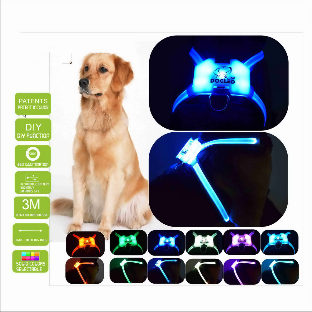 Bright Visibility LED Safety Flashing Dog Harness Lights