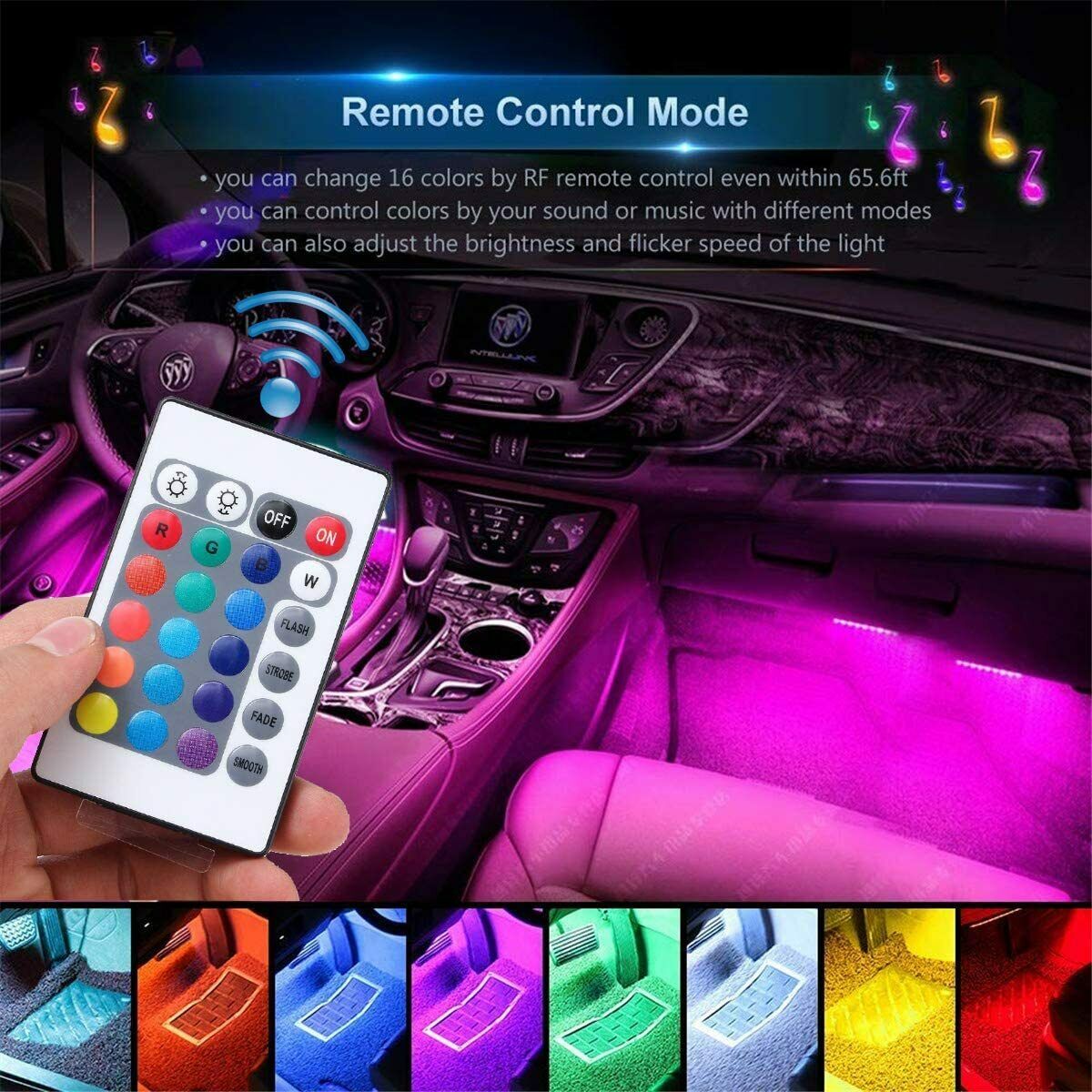 Neon RGB LED Strip Interior Car Lighting