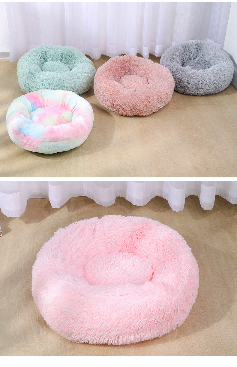 Warm Plush Round Pet Dog Cat Bed