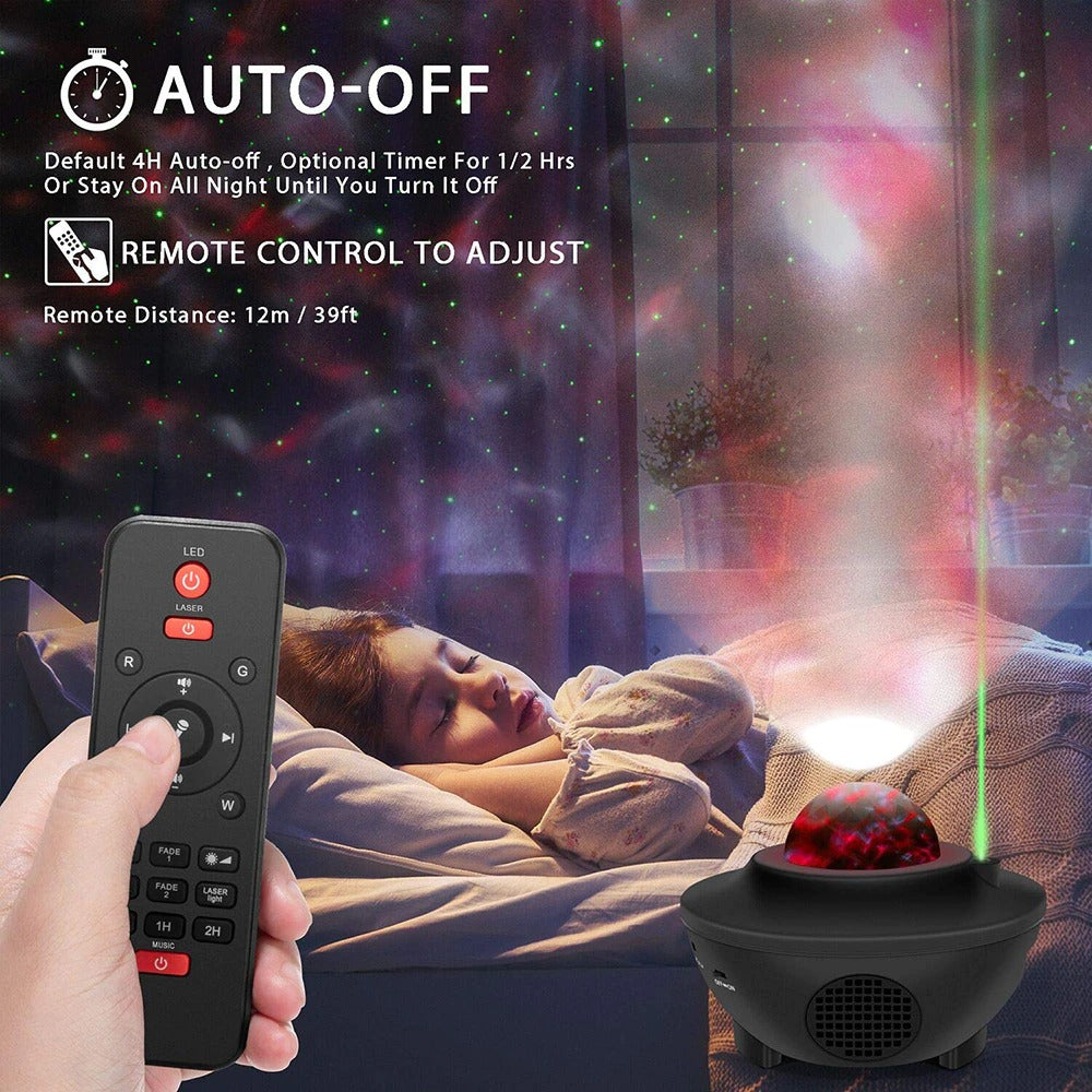 USB LED Starry Night Water Wave Sound-Activated Projector Light