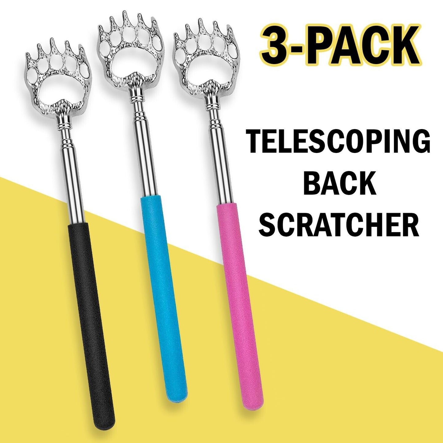 3 Pack Bear Claw Metal Extendable Back Scratcher