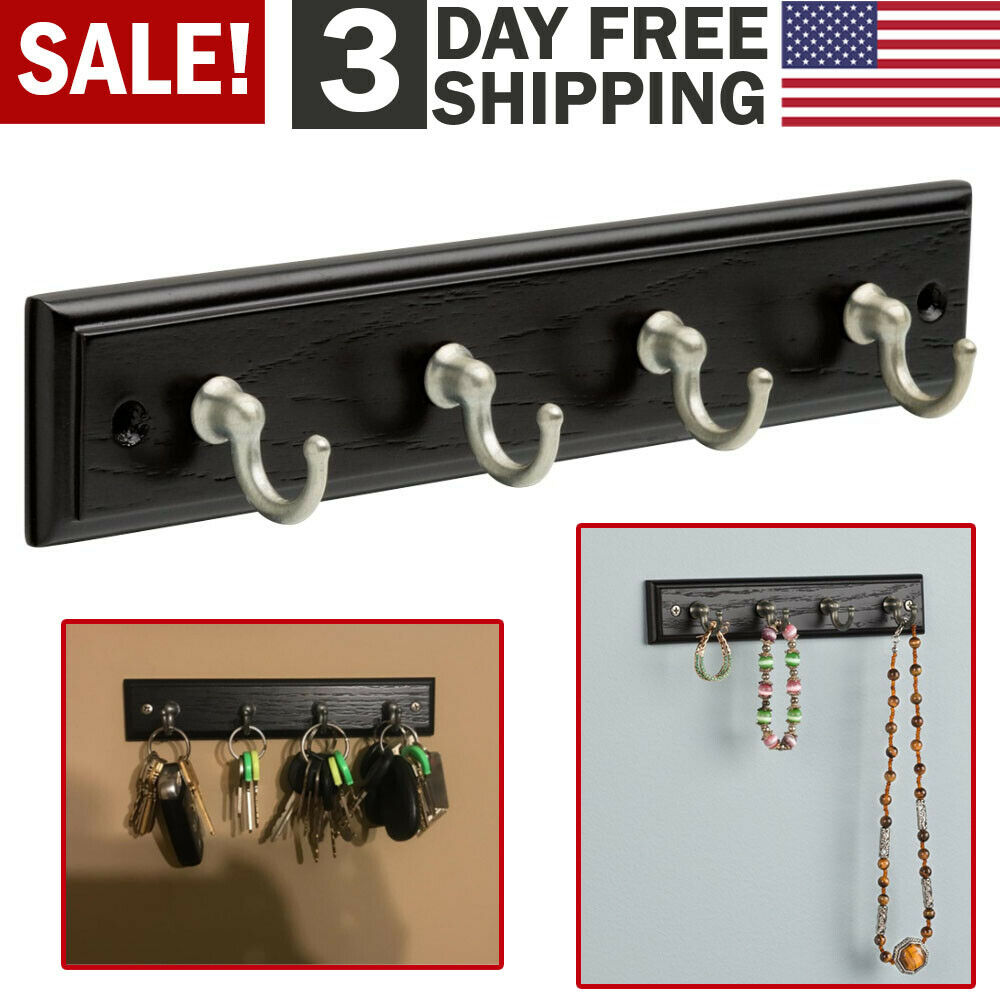 4 Hook Wall Mount Key Rack