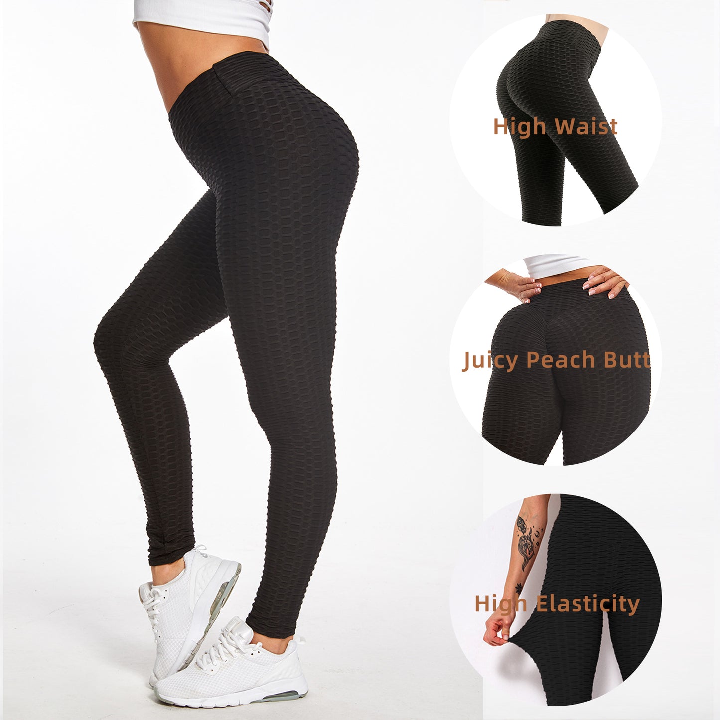 Women Yoga Bubble Textured Leggings