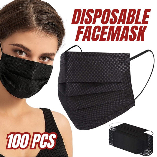 100 Disposable Ear loop Breathable 3-Ply Adult Face Masks
