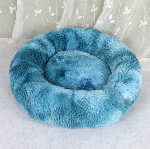 Plush Round Pet Bed Keeps Them Warm & Snug