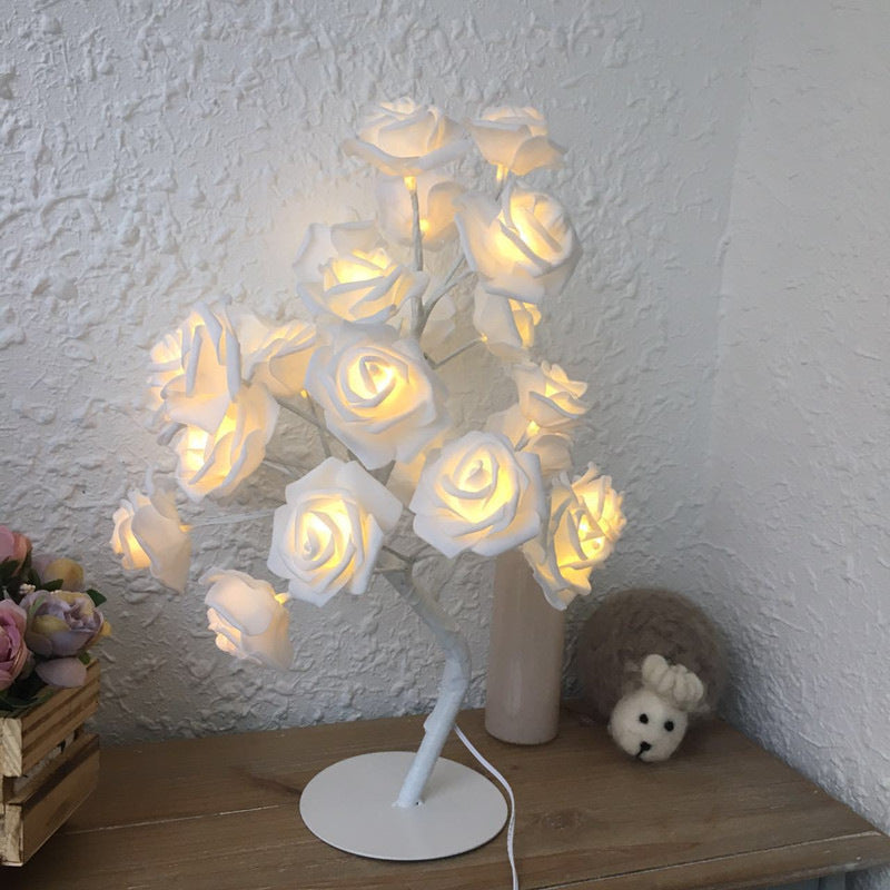 USB Battery Operated LED Bonsai Tree Rose Flower Lamp