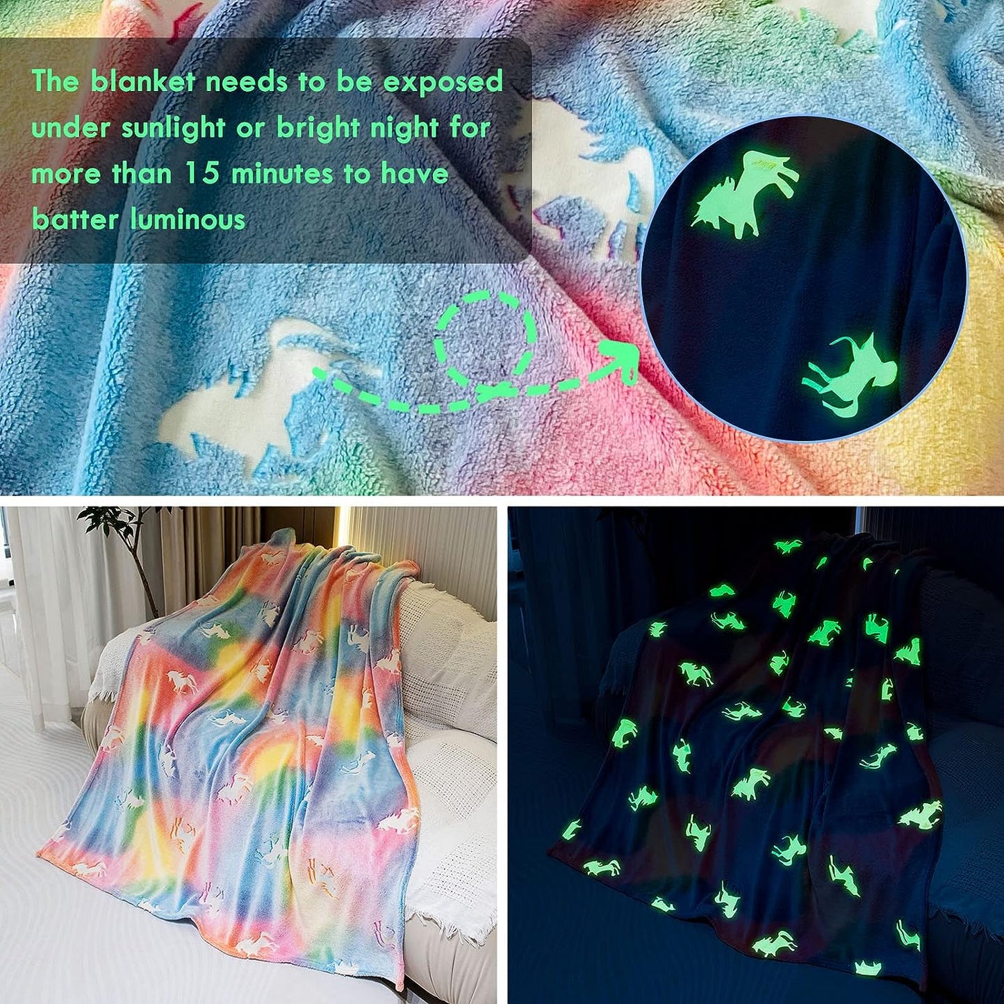 Glow In The Dark Kids Throw Blanket