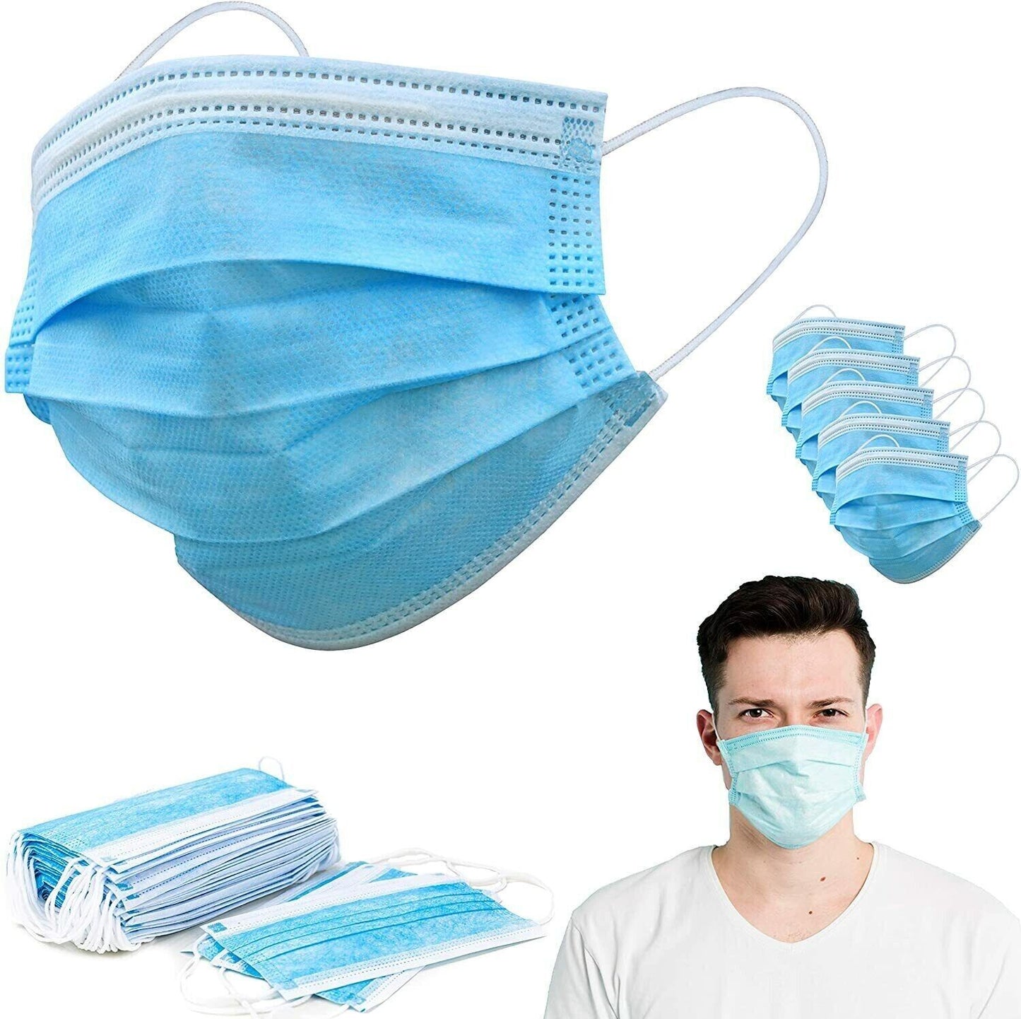 100 PC Face Mask Disposable 3Ply Ear Loop