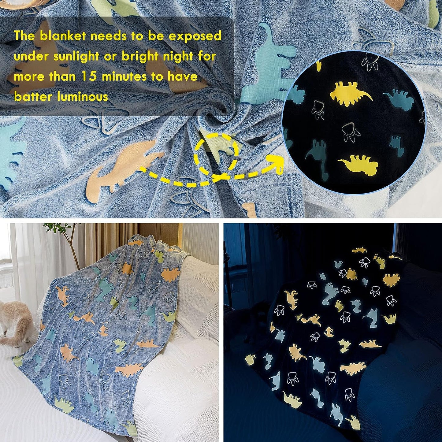 Glow In The Dark Kids Throw Blanket