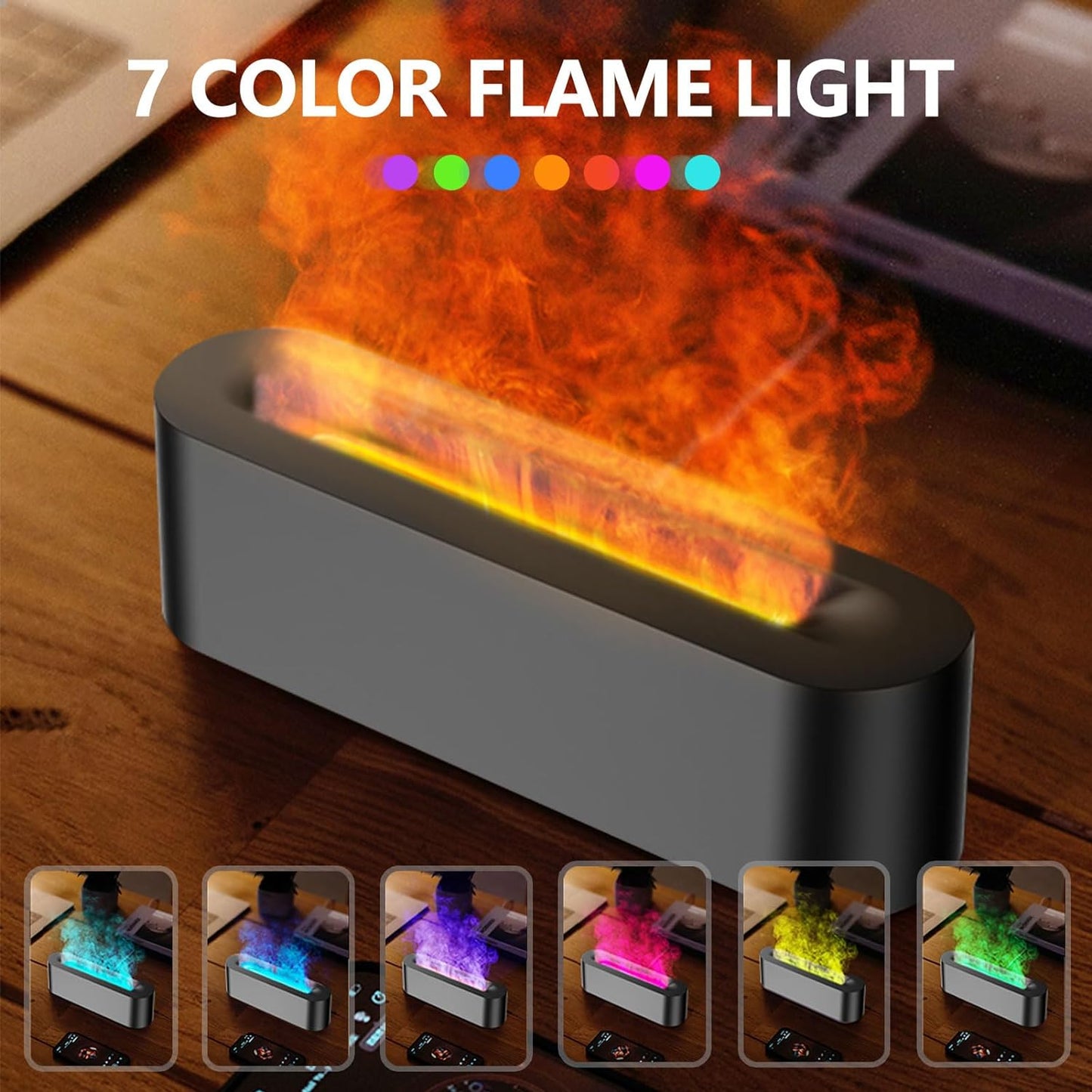 Multi-Element Flame Essential Oil Diffusers 7 Color Lights