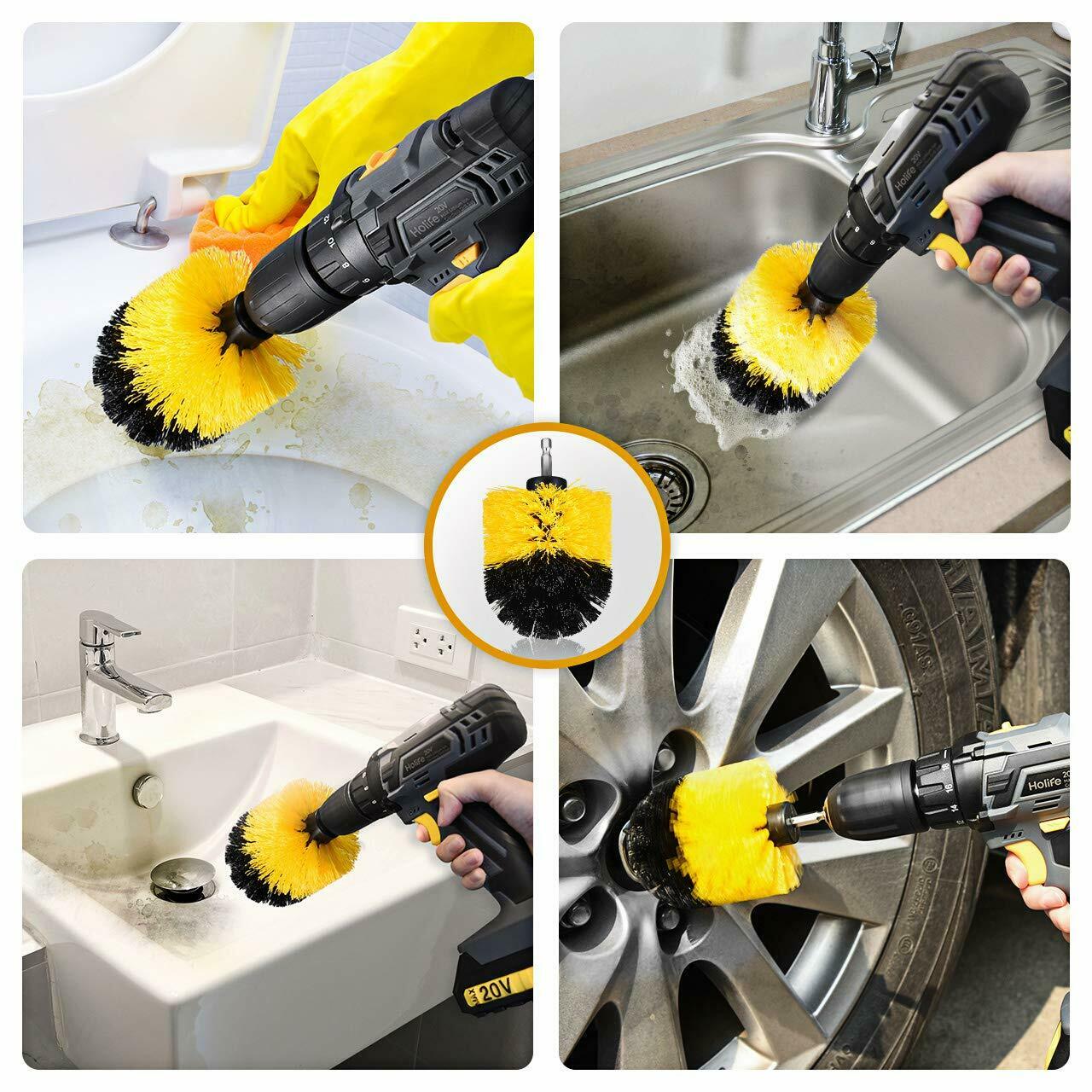 Drill Brush Power Scrubber for Cleaning Carpet & Car Wash