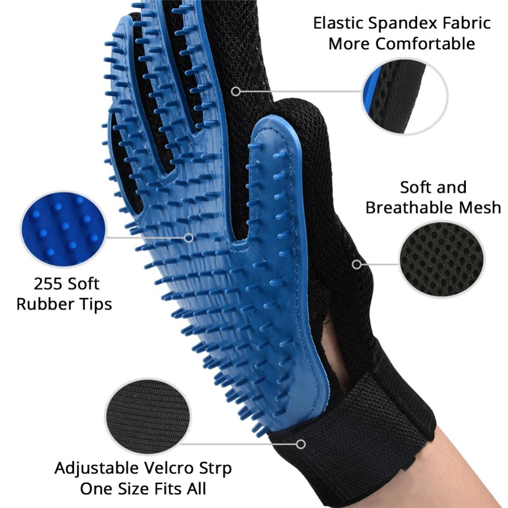 2-in-1 pet Grooming and Deshedding Gloves