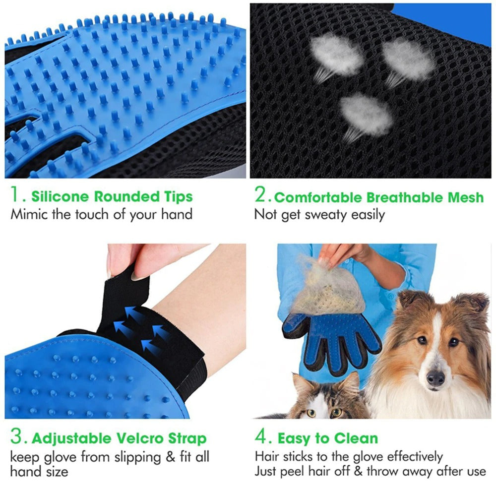 2-in-1 pet Grooming and Deshedding Gloves