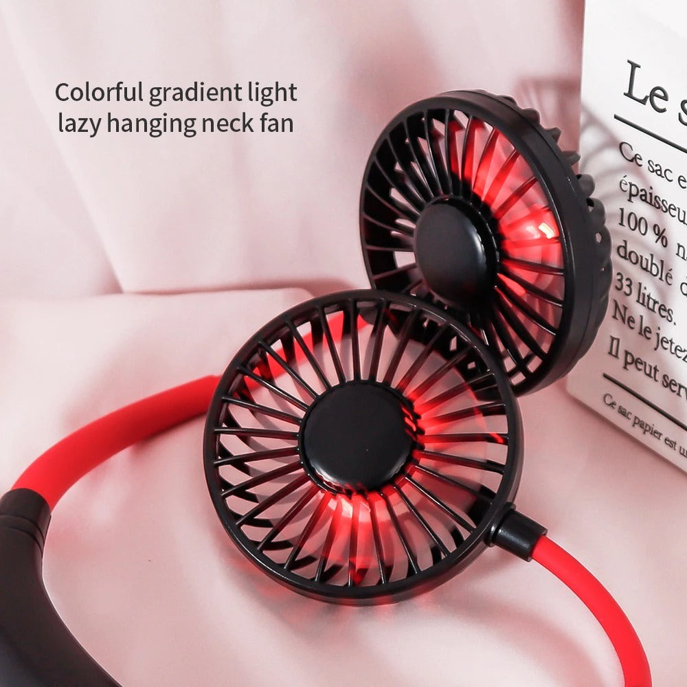 USB Hanging Essential Oil Aroma Double Neckband Fan