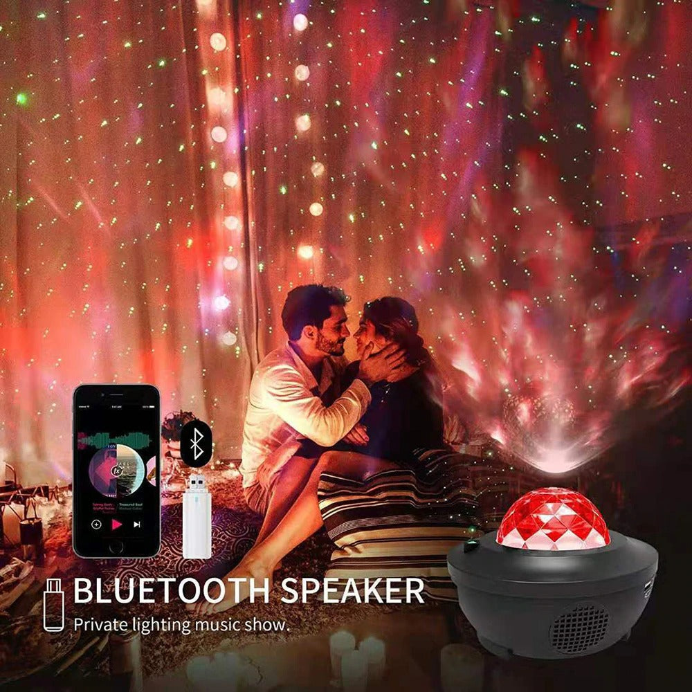 USB LED Starry Night Water Wave Sound-Activated Projector Light