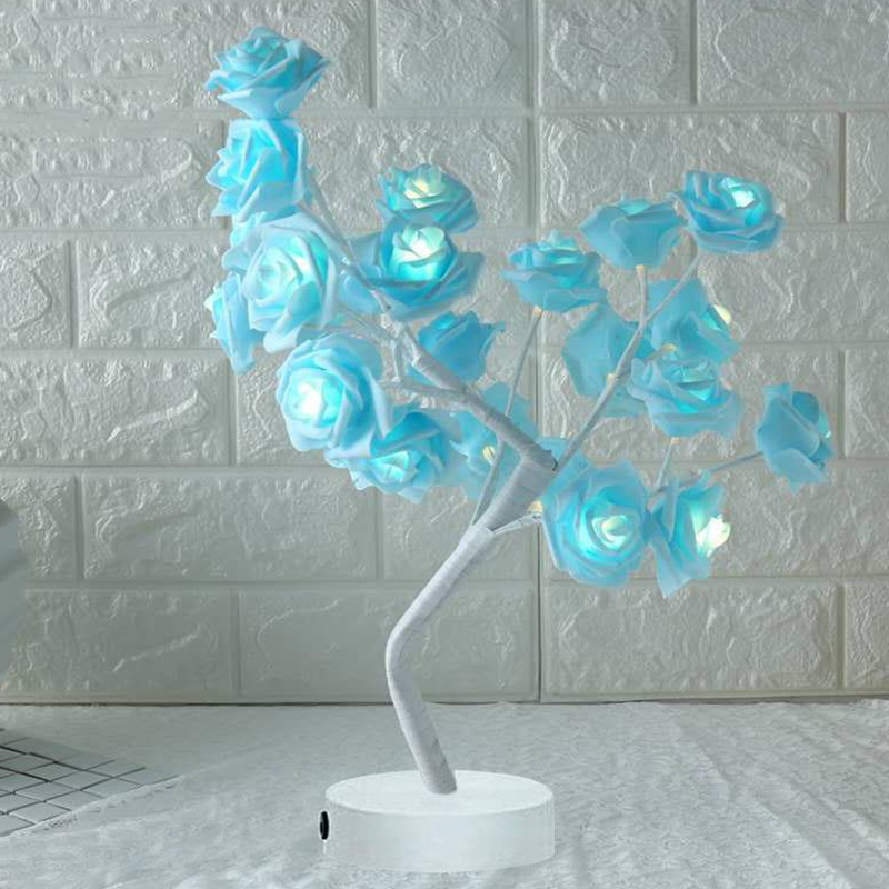 USB Battery Operated LED Bonsai Tree Rose Flower Lamp