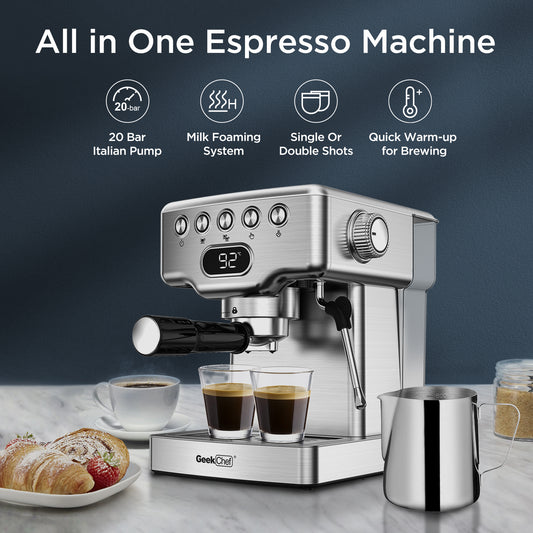 20 Bar Espresso Machine With Milk Frother For Latte