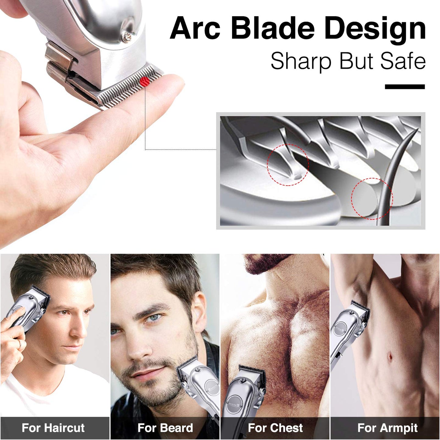 USB Cordless Hair Clipper Waterproof Grooming Kit