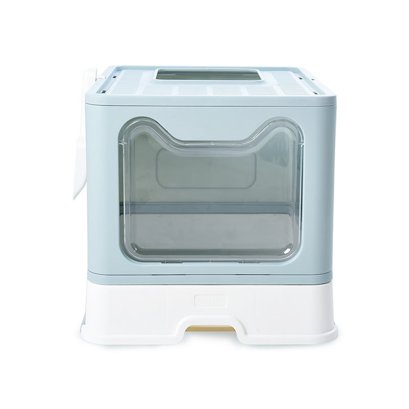 Fully Enclosed Odor-Proof Drawer Foldable Cat Litter Basin