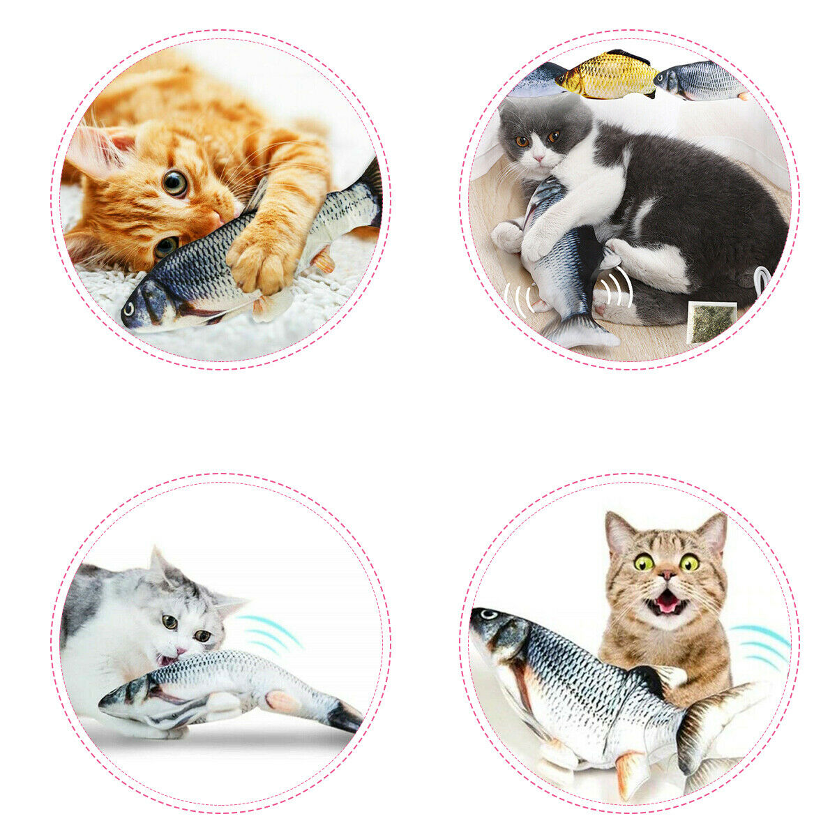 Touch sensor fish cat toy