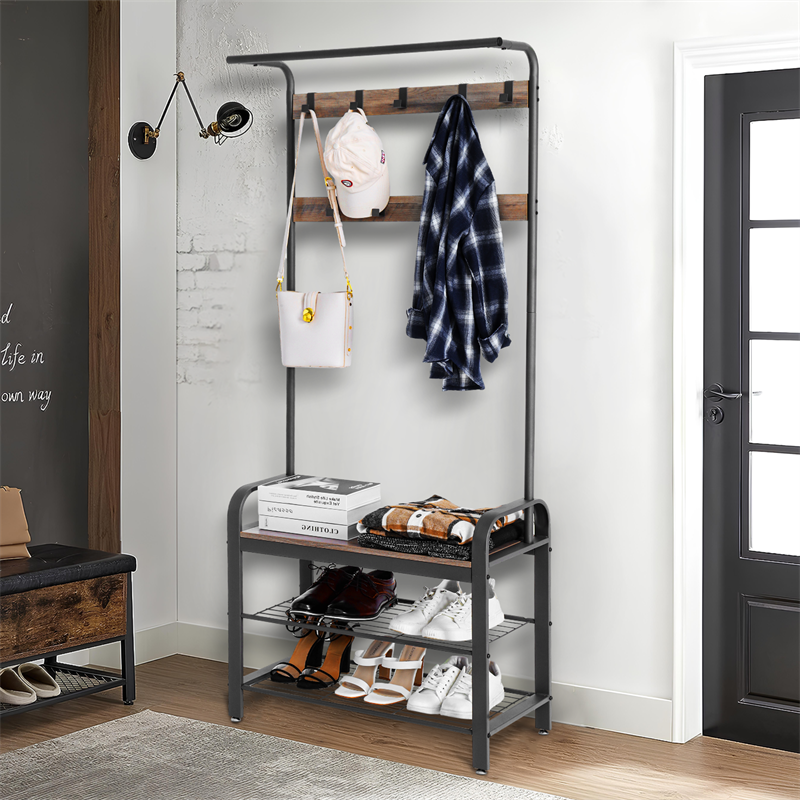 Open Shoe Storage, Closet Hanger, & Bench Space Saver