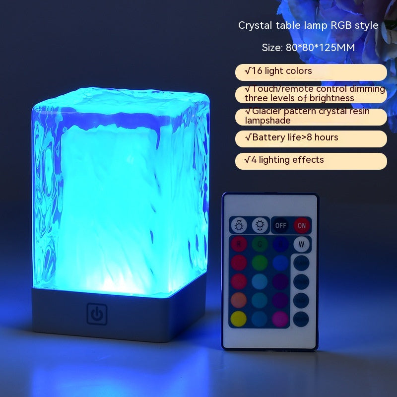 Crystal  Atmosphere Lamp Night Light Touch Home Decor