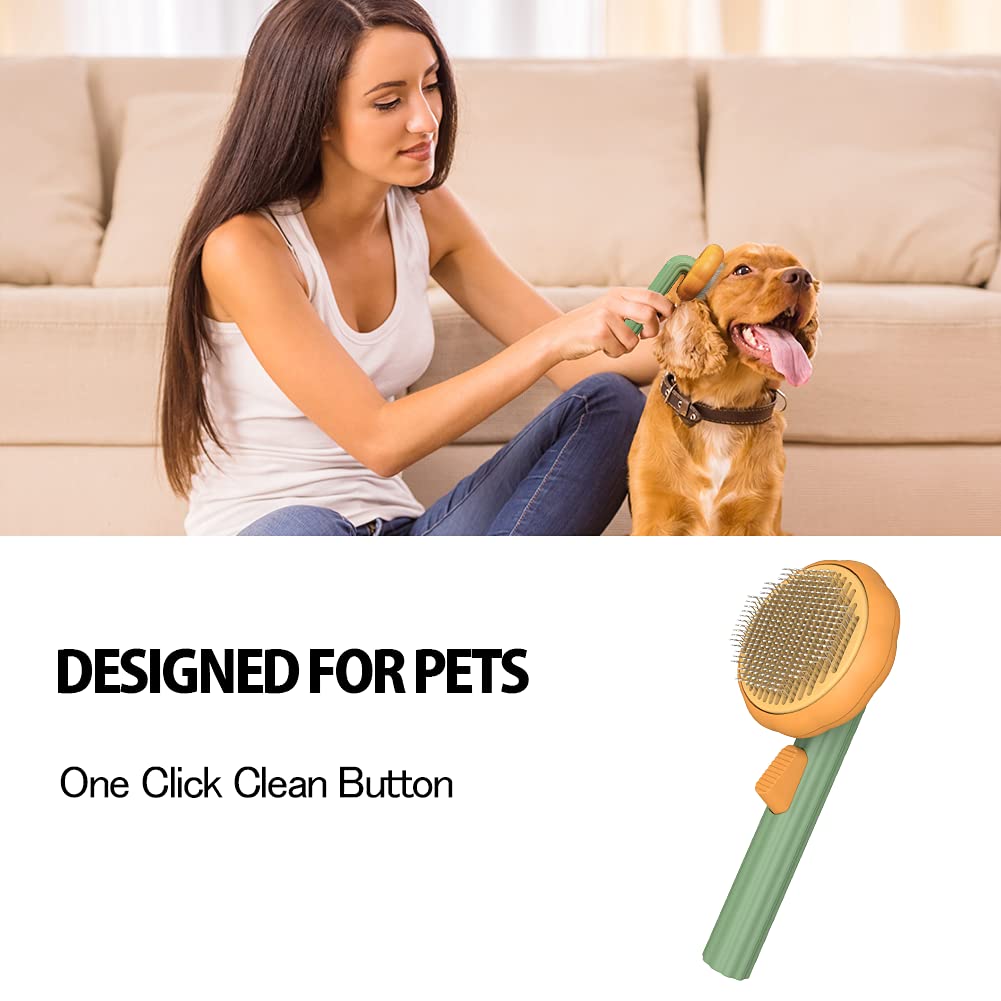 Pumpkin Pet Grooming Self Cleaning Slicker Brush