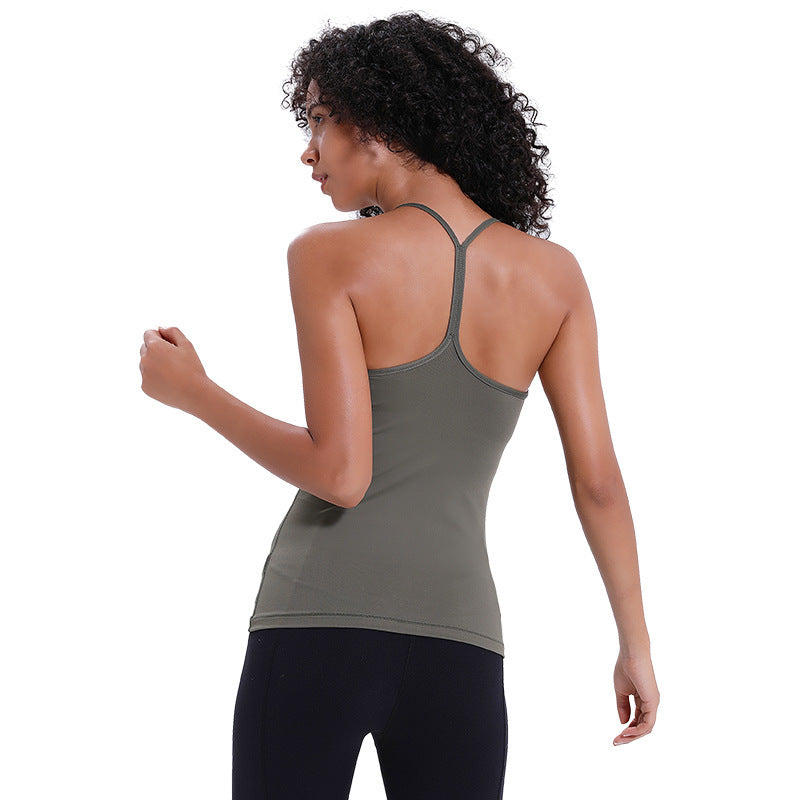 Lightweight Womens Fitted Y Strip Back  Sexy Tank Top