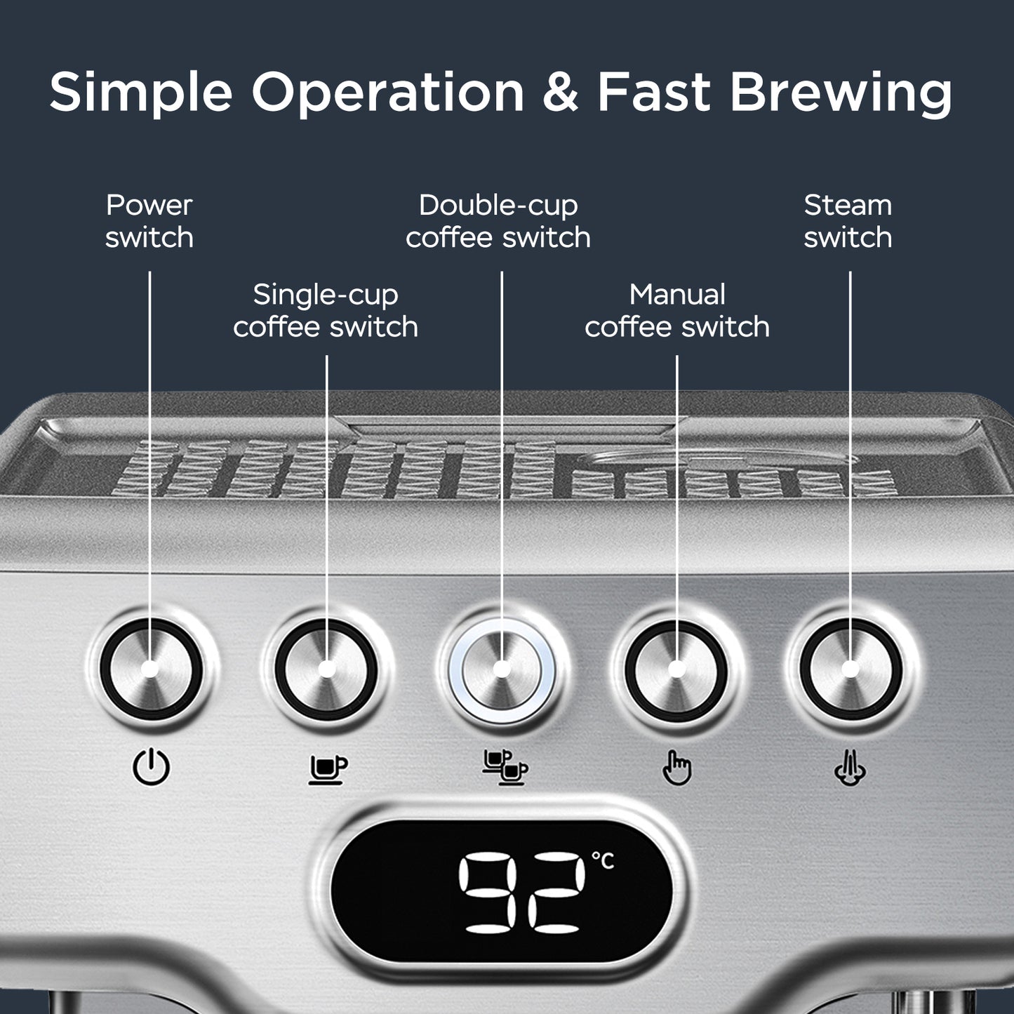 20 Bar Espresso Machine With Milk Frother For Latte