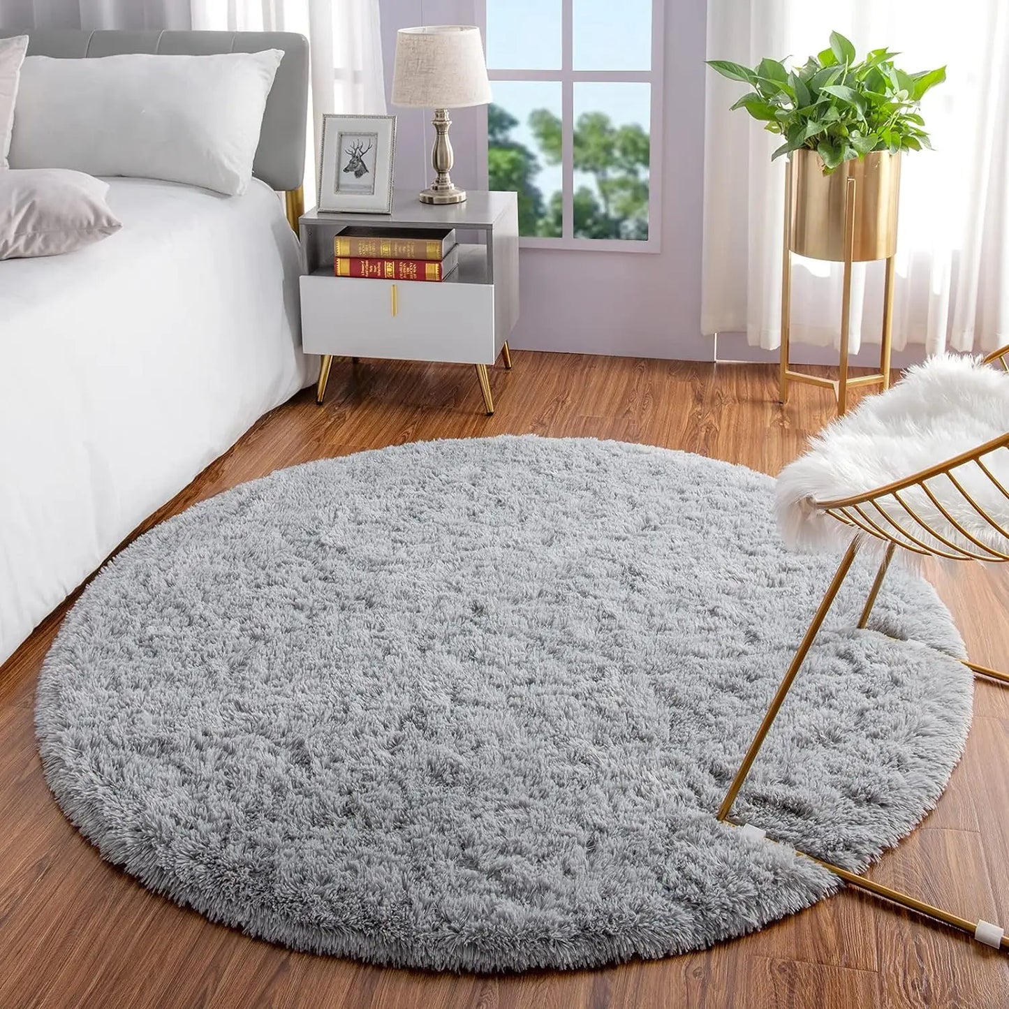 Round Thick Fluffy Large Area Carpet