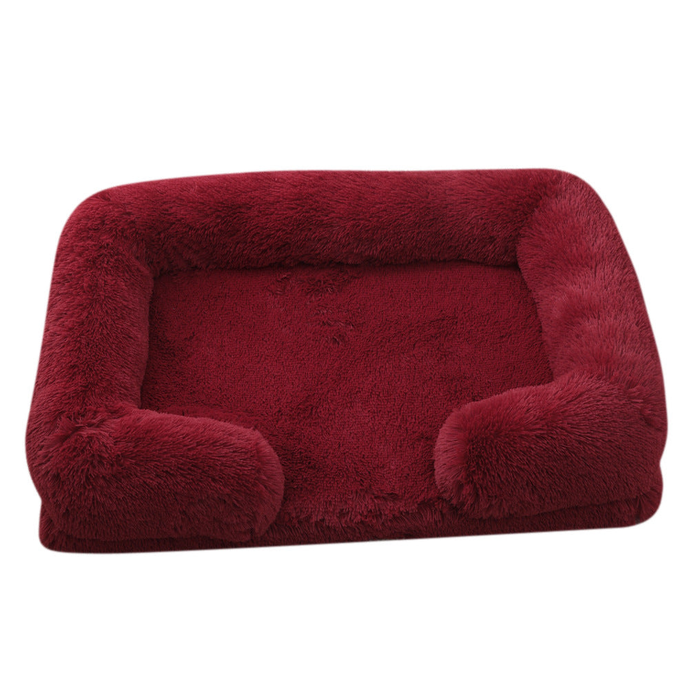 Doghouse Cathouse Plush Round Pet Bed