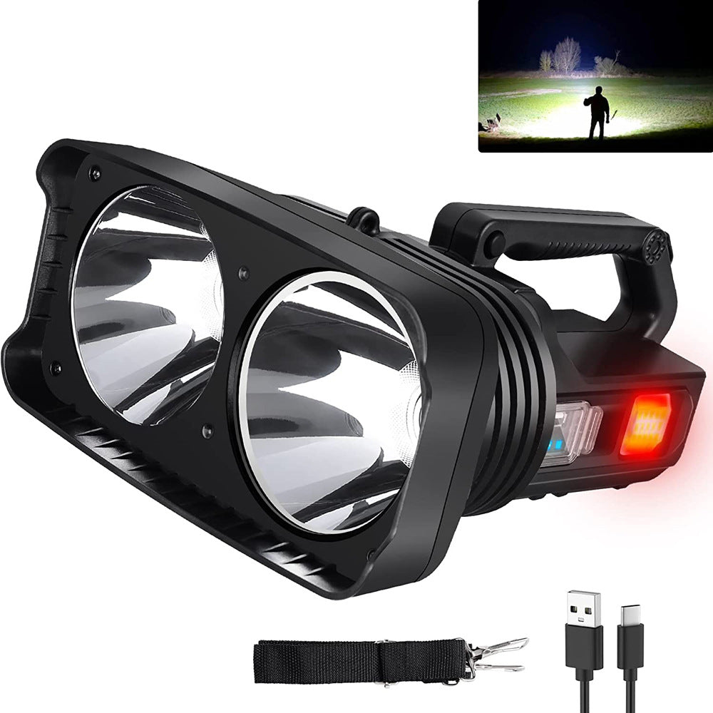 USB 36W Double Headlight 3 Way Function Safety Flashlight