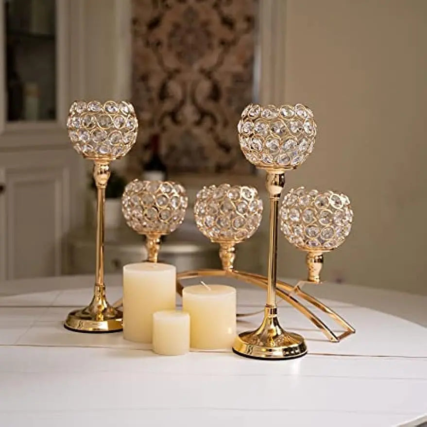 Gold Candle Holders for Table Centerpieces