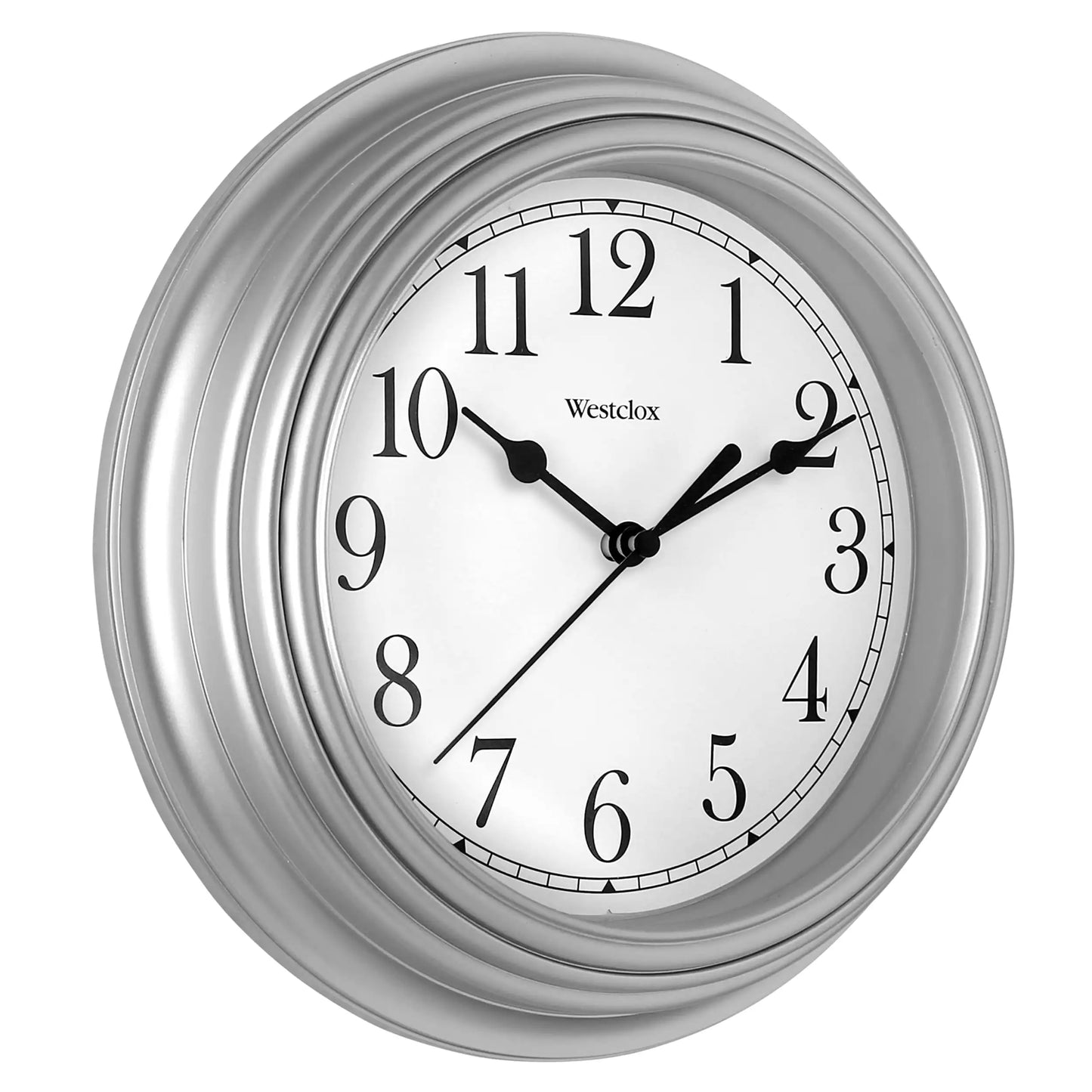 Silver Round Simplicity QA Wall Clock