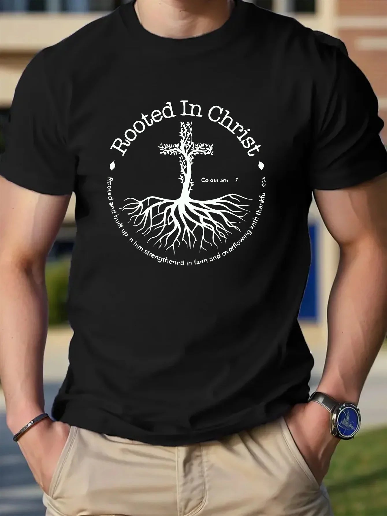 ROOTED IN Tree Roots Design  T-shirt