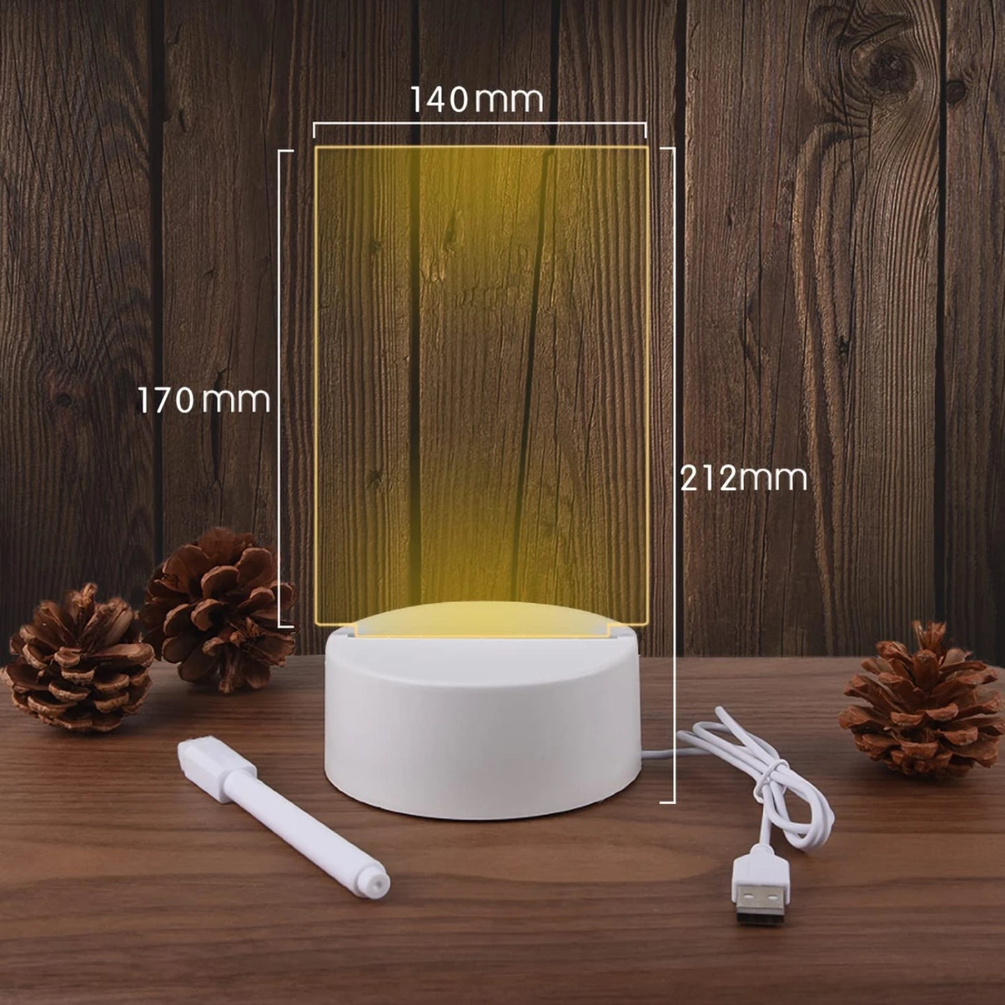 Creative USB Plug-in LED Night Lamp Message Board with Pen